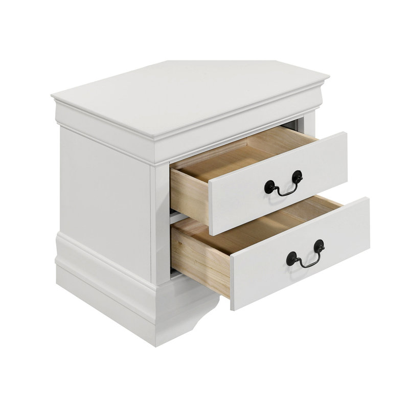 Table de chevet 2 tiroirs avec pieds
