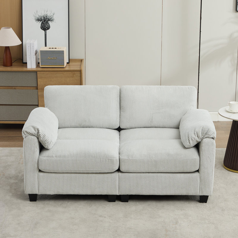 60.6'' Modular Loveseat Sofa, Gray