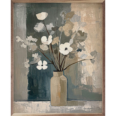 Neutral Floral Vase 5 By Accent Art Studio