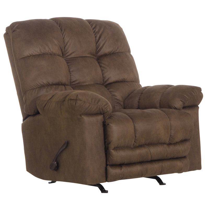 Fauteuil inclinable et berçant surdimensionné Anky, Polyester brun