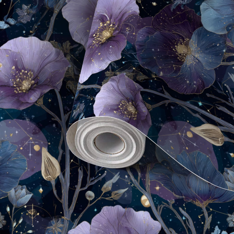 Papier peint auto-adhésif Peler and Stick Celestial Floral Garden Flowers Cosmic Vine, L 117,6 po x l 17,5 po