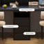 Bureau rectangulaire en bois massif noir-1340495864