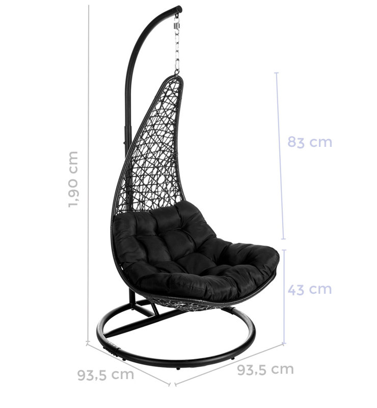 Dido Swing Chair with Stand, Black