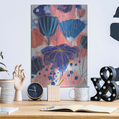 Red Barrel Studio® 'Blumen Blues by Corina Capri Metal Wall Art