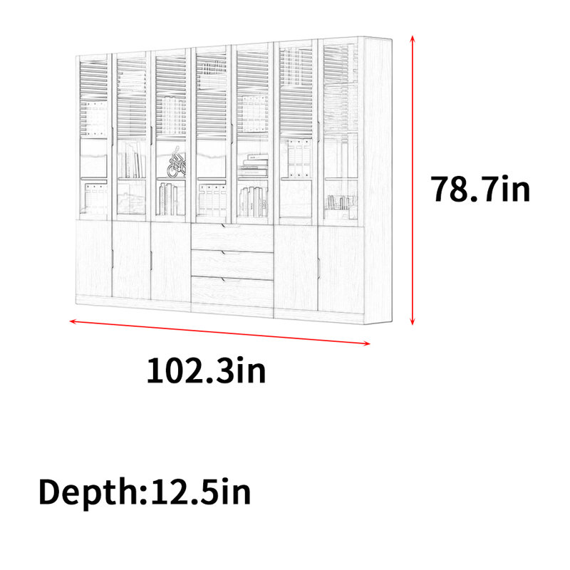 Rubright, 78.7" H x 102.3" W x 12.5" D