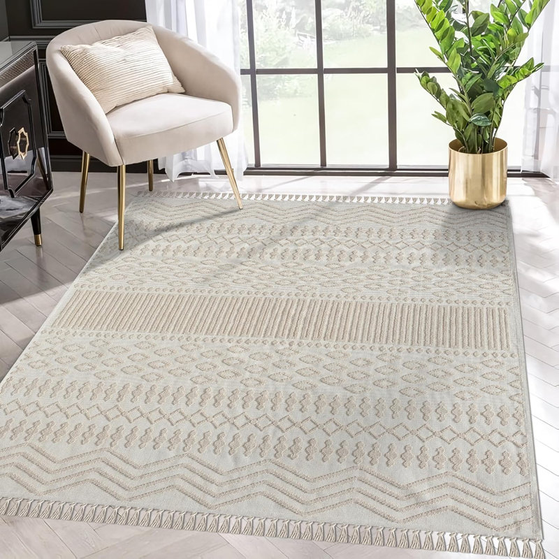 Indoor Area Rugs Low Pile Bedroom Rug Non Slip Floor Mat Washable Carpet Pads for Living Room A023, Rectangle 160 x 230 cm
