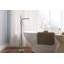 Ensemble de garniture de robinet de baignoire à poser sur pied à poignée simple transitionnelle avec douche carrée en chrome 1,75 GPM-113784731