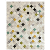 Falling Squares Cowhide Argyle Area Rug