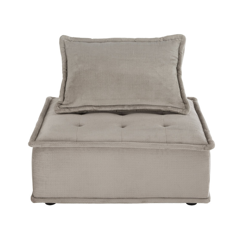 Chaise d'appoint rembourrée Thedford, Velours gris brun clair