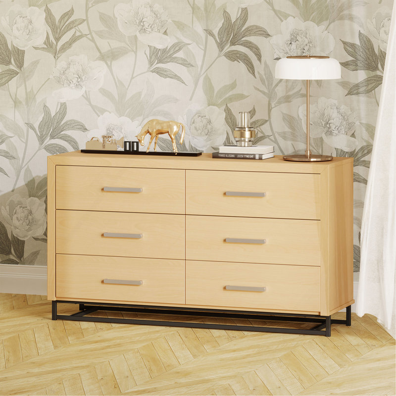 6 Commode 6 tiroirs, Naturel