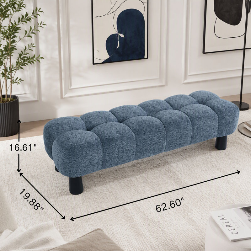 Banc avec repose-pieds 62,6 po, Bleu
