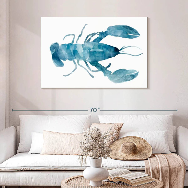 Homard Brampt bleu turquoise, H 30 po x l 45 po