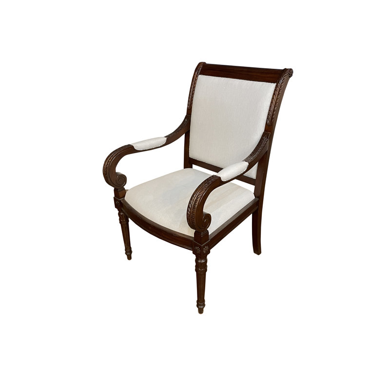 Newport Solid Wood Arm Chair in White