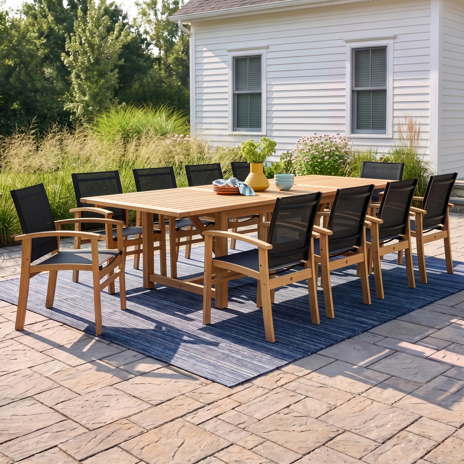 Anautica 118" Teak Patio Dining Set