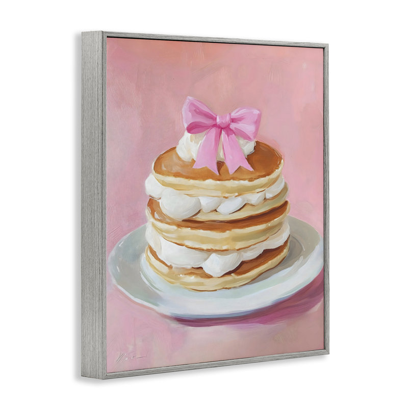 Coquette Pancakes avec crème fouettée, estampe numérique, design par The Prints Vibe, 30 x 24, Farmhouse Grey Giclee Framed
