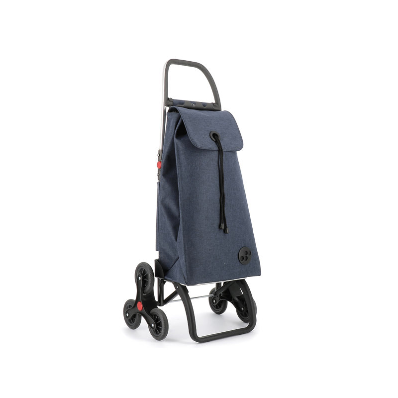 Shopping Trolley Rolser I-Max Tweed 6 Wheels Stair Climbers Foldable, Navy