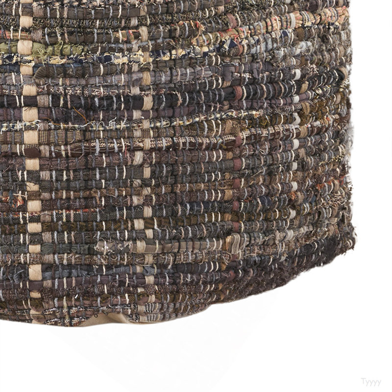 Pouf en tissu Koki, fabriqué à la main, kaki