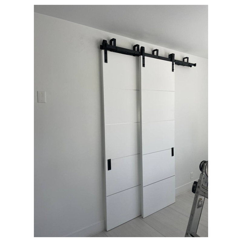 Portes coulissantes modernes invisibles Hidden Barn Planum 0020 Blanc Soie, finition robuste, 30 po x 80 po, 30 po x 80 po