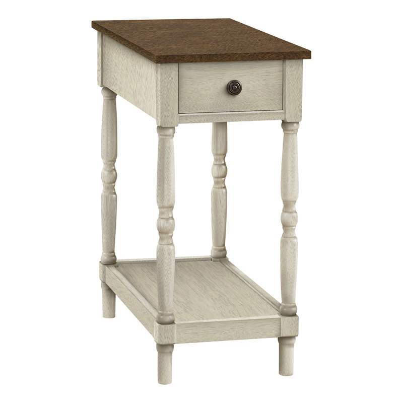 Table d'appoint, table de bout à 2 niveaux, table de bout, table de chevet, chambre à coucher, étroite, lampe, tiroir de rangement