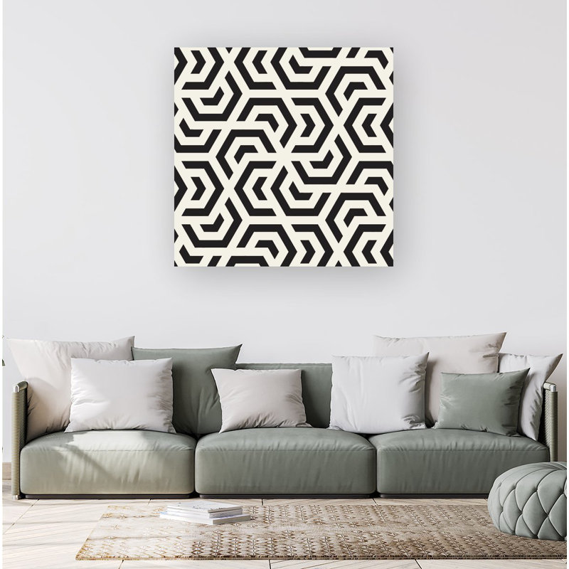 Hexagonal Geometric Pattern - Wrapped Canvas Print