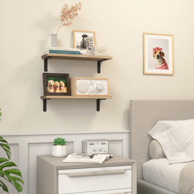 Ensemble de 2 tablettes rustiques de style campagnard