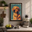 Golden Retriever Through Bars Minimalist - Wrapped Canvas-1304898157-1304898200