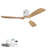 52 Inch Decorative Smart Ceiling Fan With 6 Speed Remote White 3 Solid Wood Blades Reversible DC Motor For Living Room-806664430-806664428