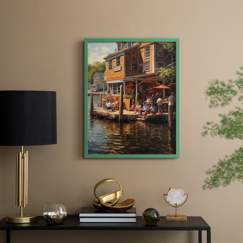 Série NAUTICAL DCxxvi, reproduction encadrée - bois massif, H 30 po x l 24 po, Vert