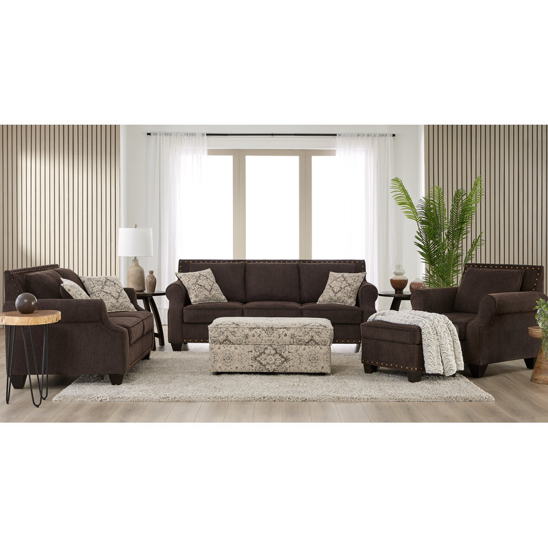 Causeuse rembourrée Hughes Furniture 24825, Largo Carob, Caroube Largo
