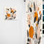 Illustration rétro rétro de fleurs sauvages en terre cuite - rideau en velours abstrait - 1 panneau-112760435