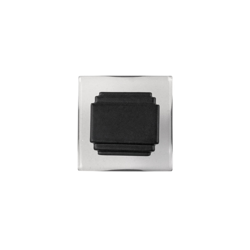 Belleclaire Collection Knob 1-1/4 Inch Square Polished Nickel Finish, Matte Black