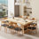Modern Conference Table With Built-In Storage Shelves - Natural Wood Finish