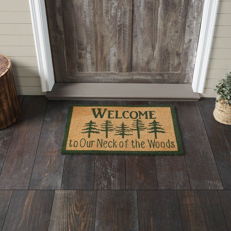 Festive Finds Neck Of Woods Coir Welcome Rug Rect, 20" W x 30" L