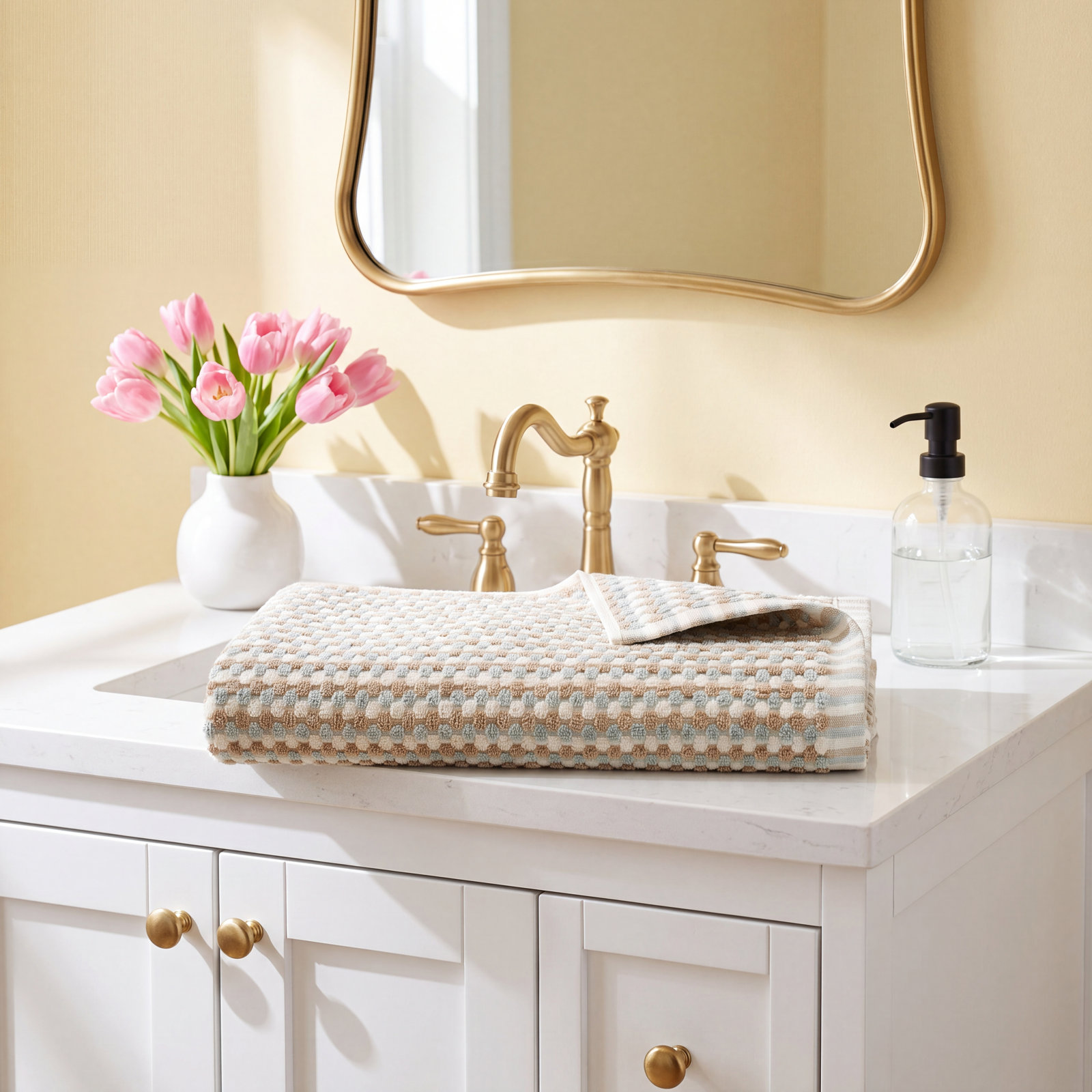 Martex Arcadia Dots Cotton Bath Towel, Pebble
