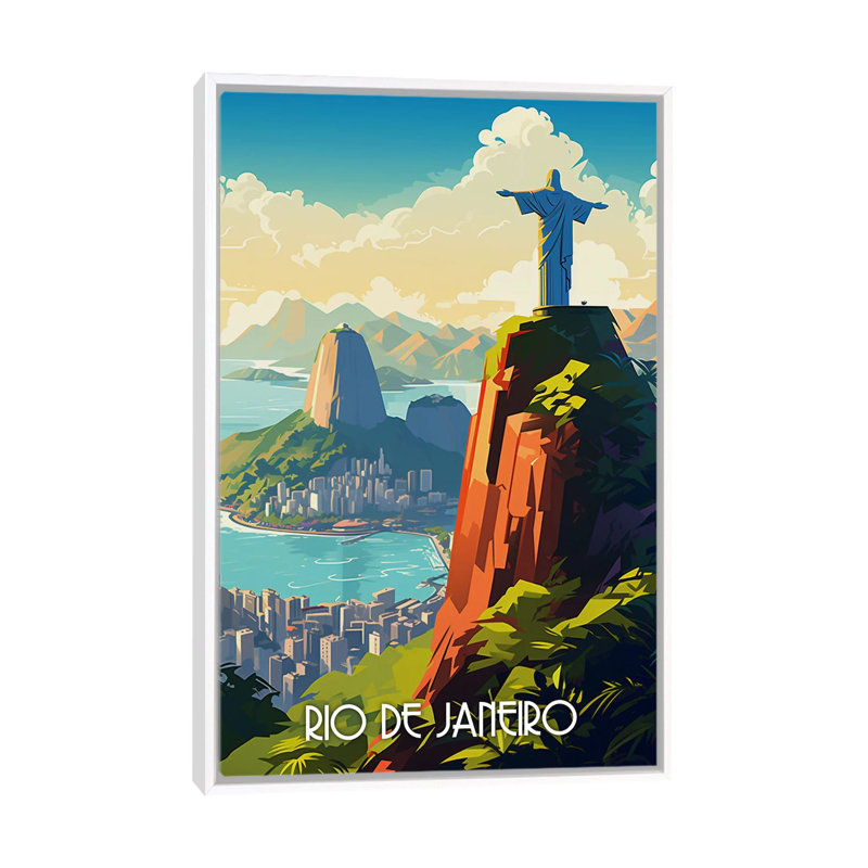 Rio De Janeiro_1PC6, White Floater Framed, 26" H x 18" W