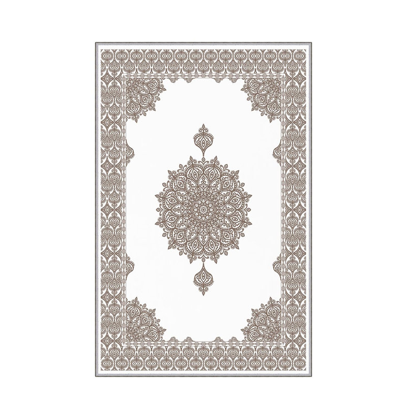 Stylish Woven Carpet, 5.2 x 7.5 Feet | 100% Polyester, 0.3 in Pile Height, Antibacterial, Non-Slip PVC Dot Underside | Machine Washable, 3D Digital Print | Perfect for Living Room, Bedroom & Home Décor