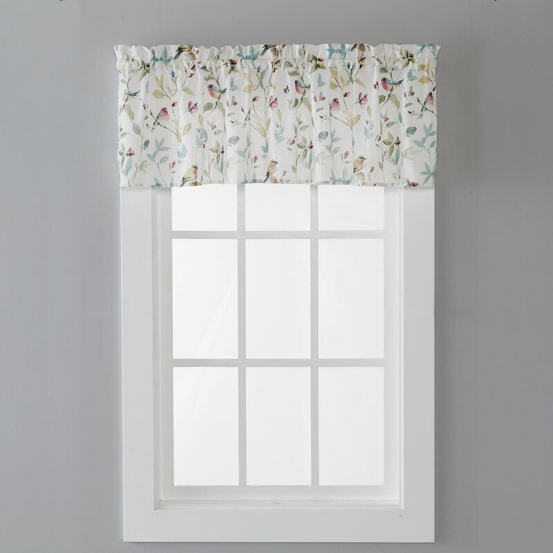 August Grove® Jasmin Floral Tailored 54'' W Window Valance in & Reviews ...