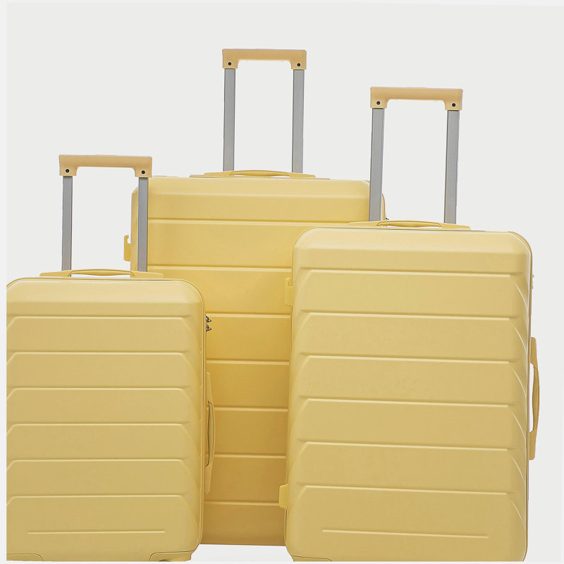 20"/24"/28" 3 pcs/set in ABS Spinner Wheel Luggage, Matching Colour , With Combination Lock (Yellow)