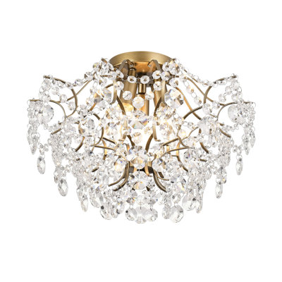 Havant 3-Light 15.8'' Brushed Brass Flush Mount