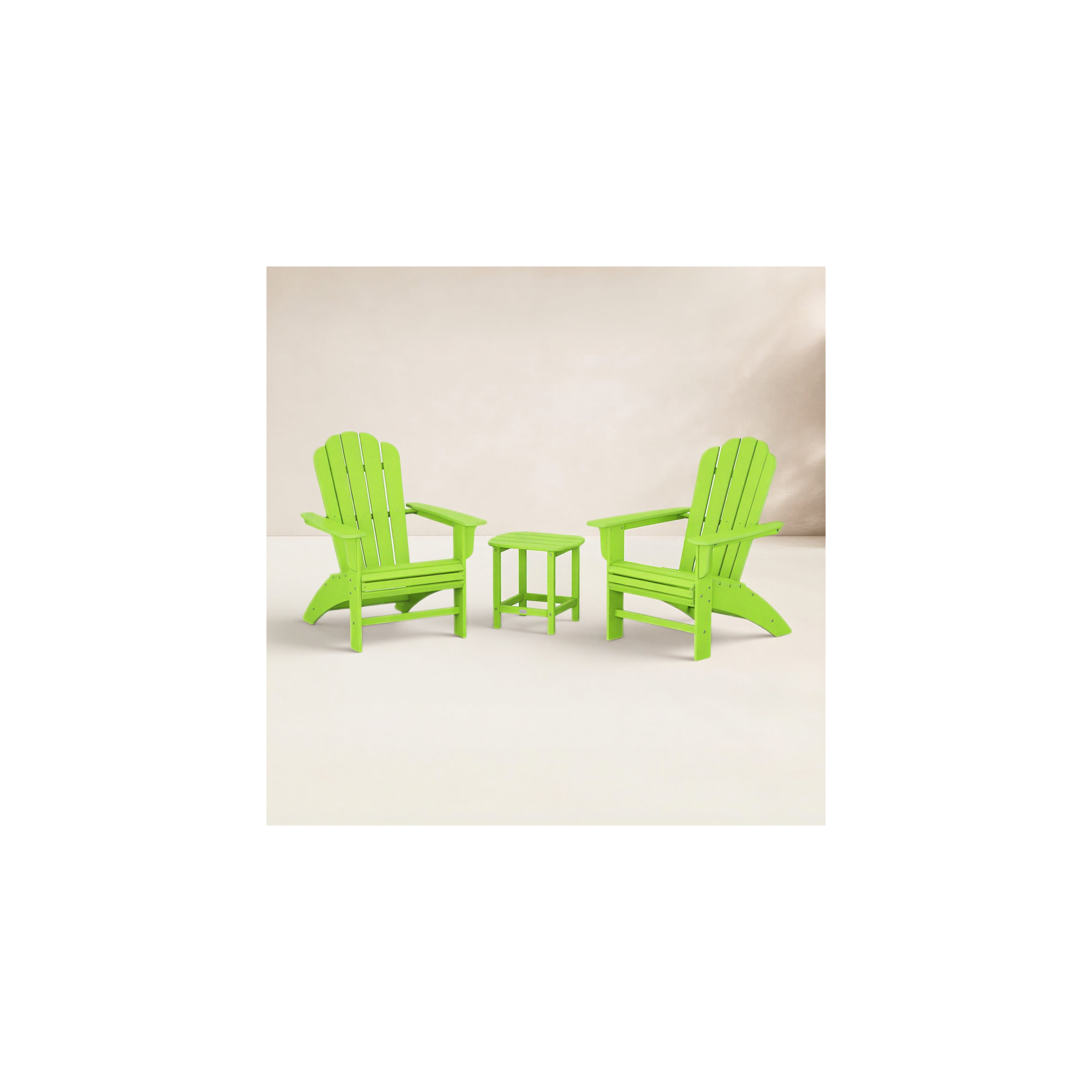 POLYWOOD Country Living Adirondack Chair Set, Lime