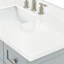 Meuble-lavabo ARIEL Monroe 48 po en bois massif gris avec comptoir en quartz blanc de Carrare de 1,5 po, lavabo rectangulaire central-99405041-125022554-125022555