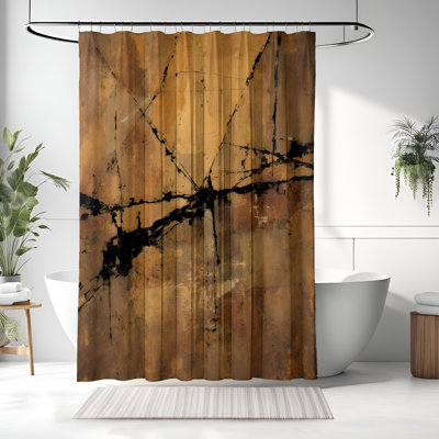 Rideau de douche avec tapis de bain