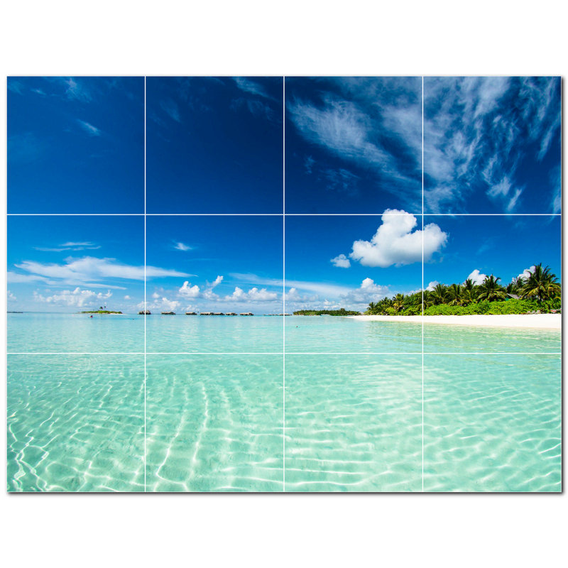 Murale en céramique satinée 6 "x 6" Beach Photo