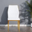 Chaises de salle à manger modernes modernes dorées et blanches, Pu ergonomique, ensemble de 6 élégances pour la maison