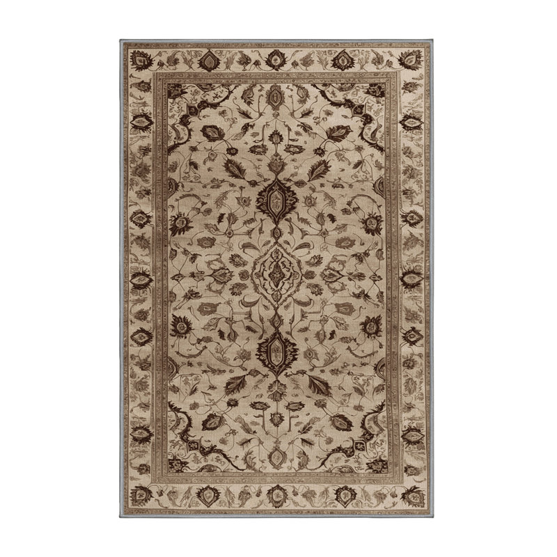 Tapis persan gris lavable à la machine, Rectangle 8 pi x 12 pi