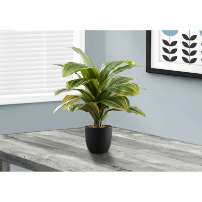 Artificiel, hauteur de 17 po, avec 20 grandes feuilles réglables en faux pot noir à des fins décoratives