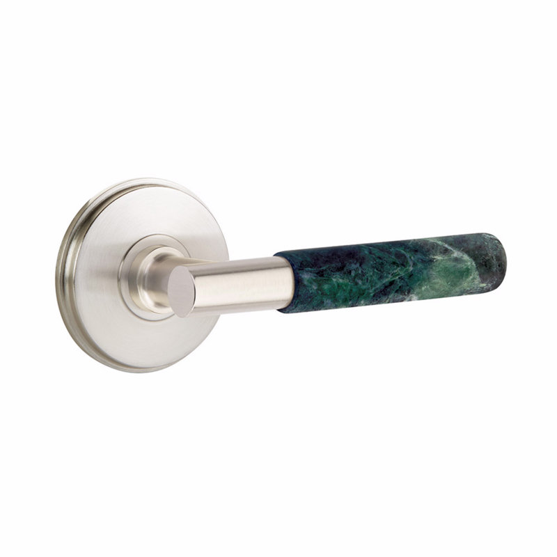 Select Round Passage (Hall & Closet) Door Lever with Round Rosette, Satin Nickel