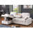 Chenille Fabric Reversible Sleeper Sectional With Storage Chaise, Drop-Down Table, Cup Holders And Charging Ports-384605899