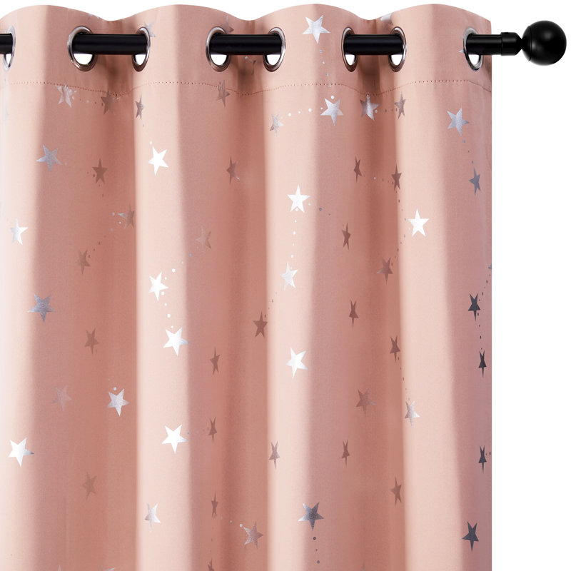 Raimah Blackout Curtain Pair, 46cm Width x 229cm Drop, Coral Pink