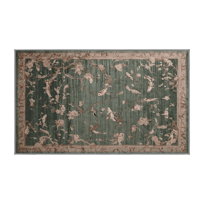 Machine Washable Brown Area Rug, Rectangle 2' x 3'